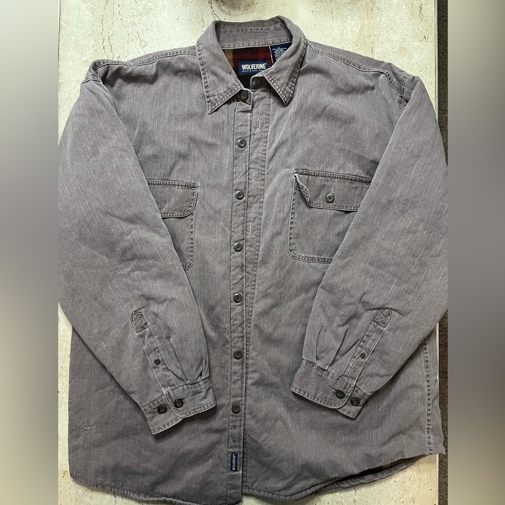 Wolverine Fleece Lined Shirt/light Jacket Size XL
